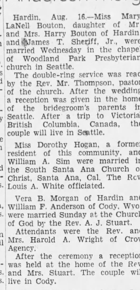 Clipping from The Billings Gazette